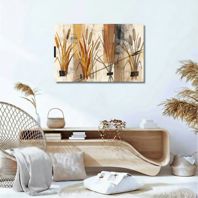 Ensemble de 1 tableau abstrait sur toile « Roseaux »