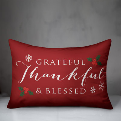  Grateful Thankful Blessed Rectangular Lumbar Cushion