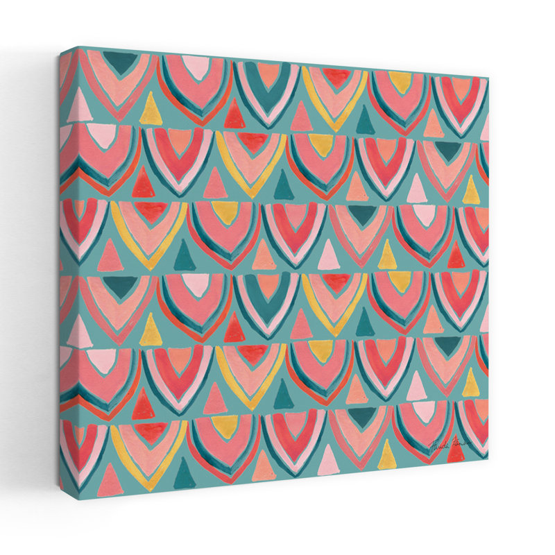 Motif contemporain de pétales vifs avec motif abstrait bleu, H 48 po x l 48 po