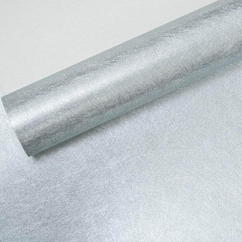 Cheniqua Silver Textured Metalic Vinyl Wallpaper 10m x 53cm Matte Roll