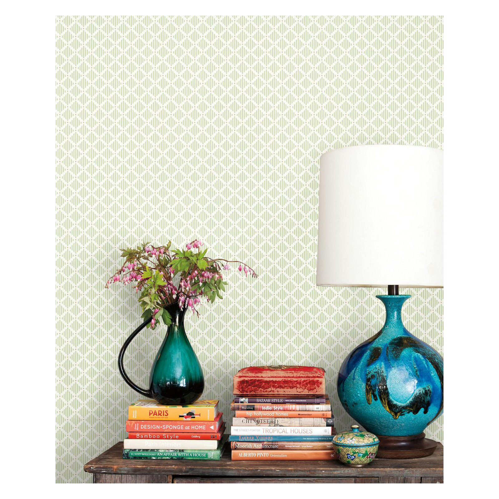 Floral Wallpaper, Green