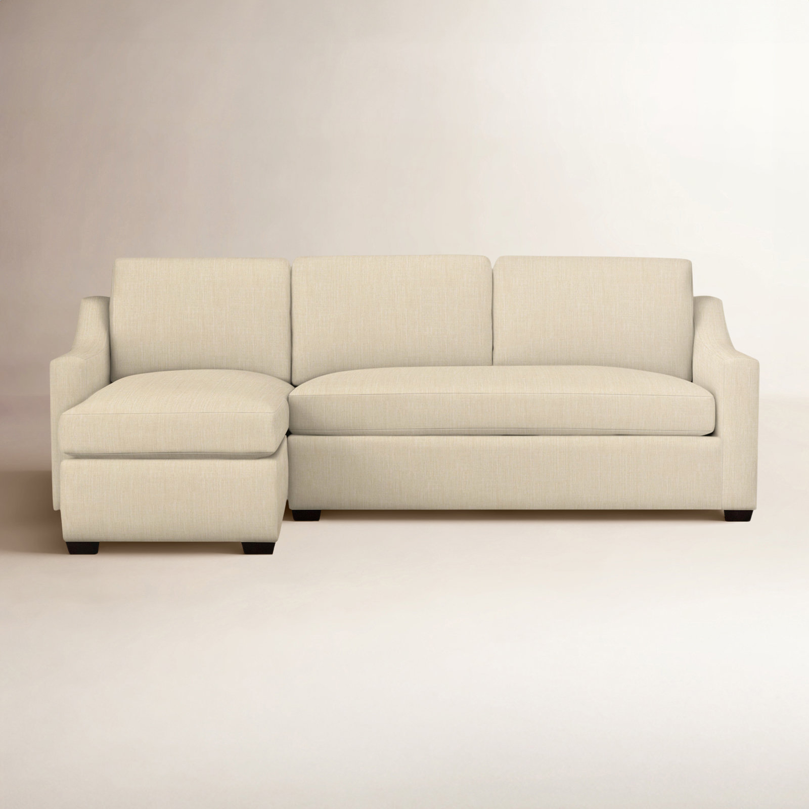 Cranbrook Upholstered Chaise L-Sectional, Left Hand Facing, Canvas Flax Sunbrella® Canvas