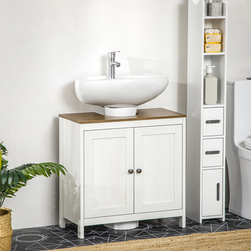 Armoire de salle de bain moderne au sol avec design en forme de U