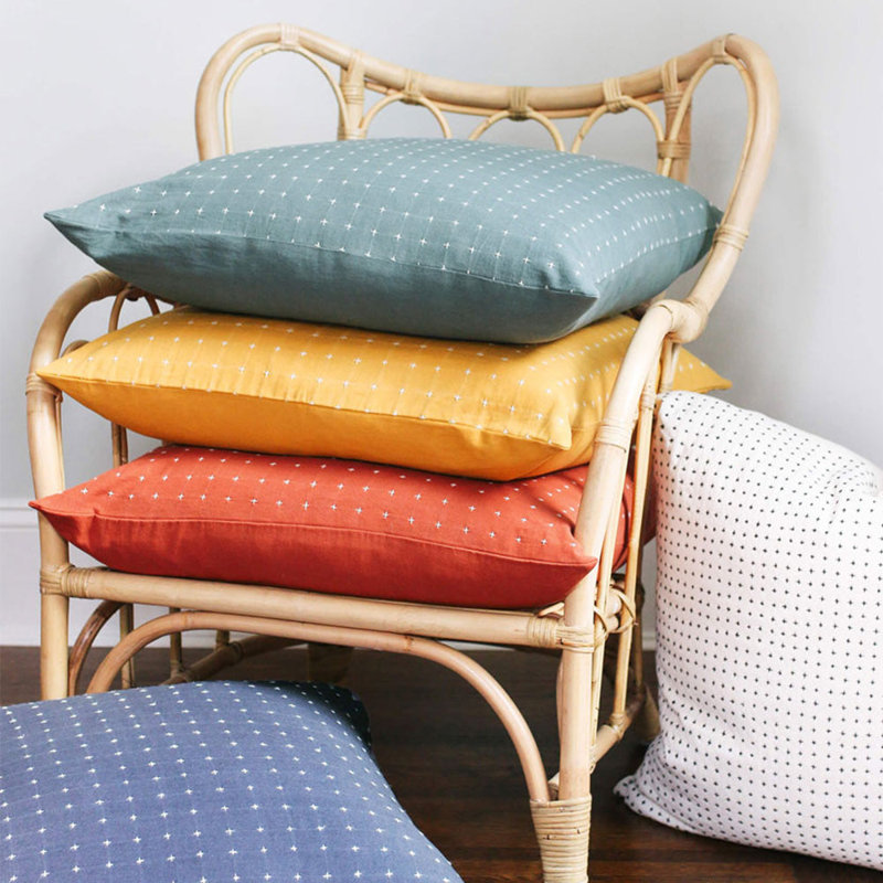 Square Pillow Cover & Insert, Pine, 12" H x 16" W