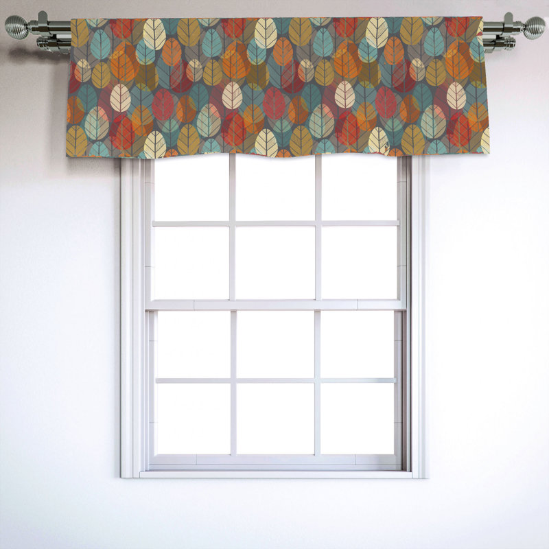 Sateen Floral Ruffled Window Valance