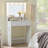 Vanity Desk with Mirror and Lights, Dressing Table with Large Drawer-106407954