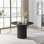 Penny Pillar Round Dining Table Set With 4 Luxury Faux Leather Dining Chairs - Scratch Resistant Top-107127901-107127902