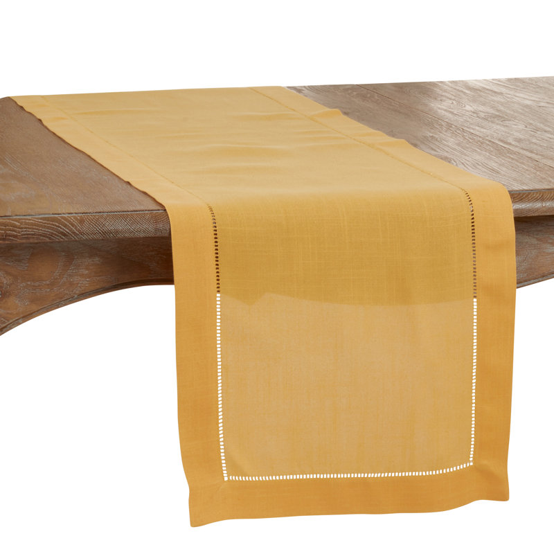Emmeline Solid Colour Table Runner, Yellow, 90" x 16"
