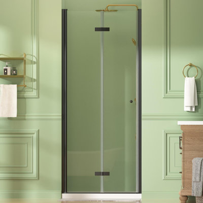 Porte de douche pliante sans cadre l 35-36 "x H 72", verre trempé transparent 1/4 "(6mm) pour salle de bain