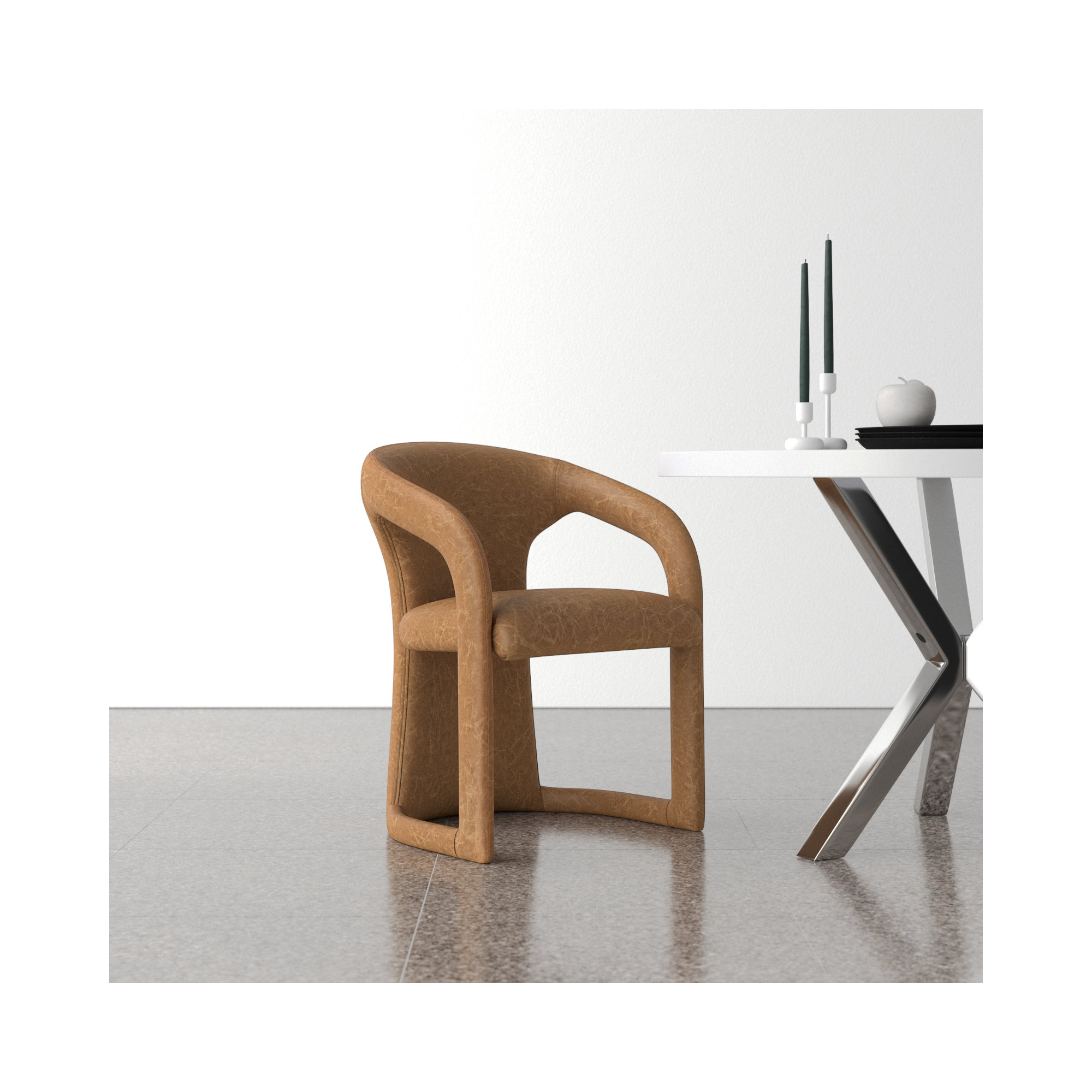Adette Archie Upholstered Arm Chair, Tan