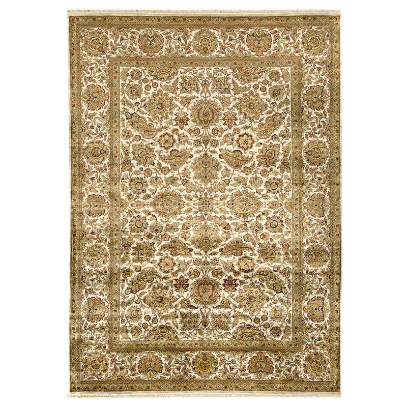Hand Knotted Wool Area Rug in Grey