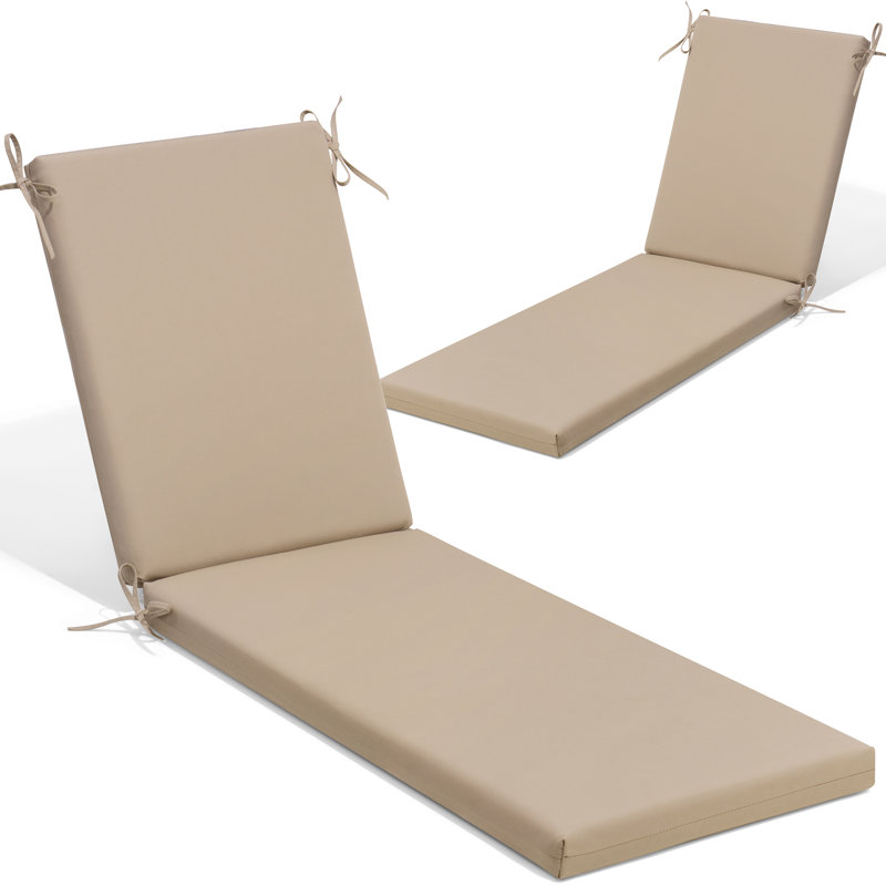Coussin de chaise longue d'extérieur 72 po, Beige, 2