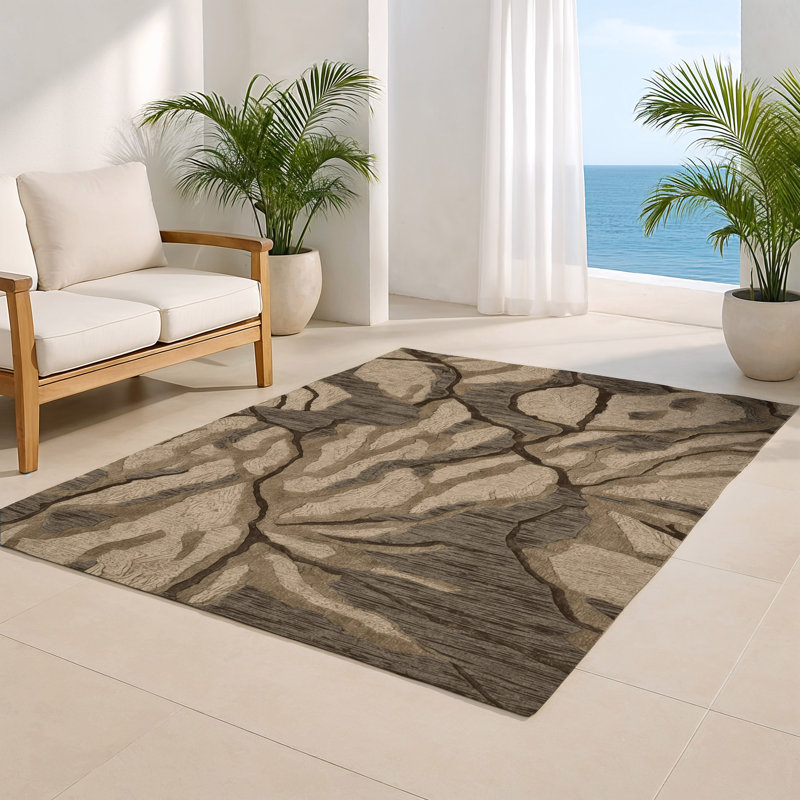 Tapis intérieur et extérieur gris Nature, Rectangulaire 2 pi x 3 pi