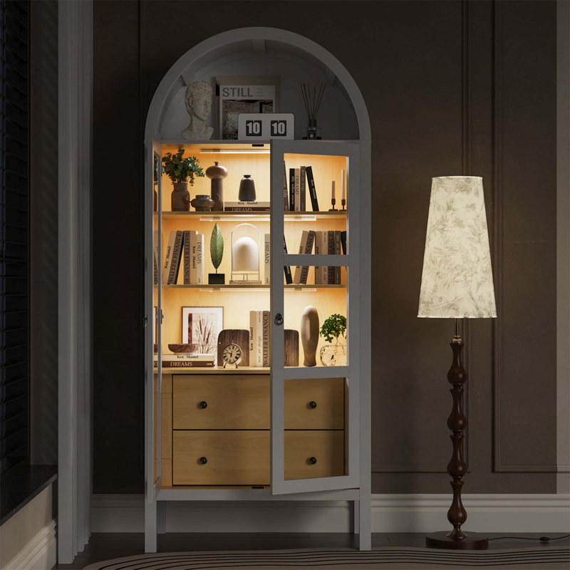 Armoire arquée moderne avec portes en verre