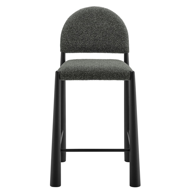 Hayley Upholstered Fabric Counter Stool, Black, Anthracite