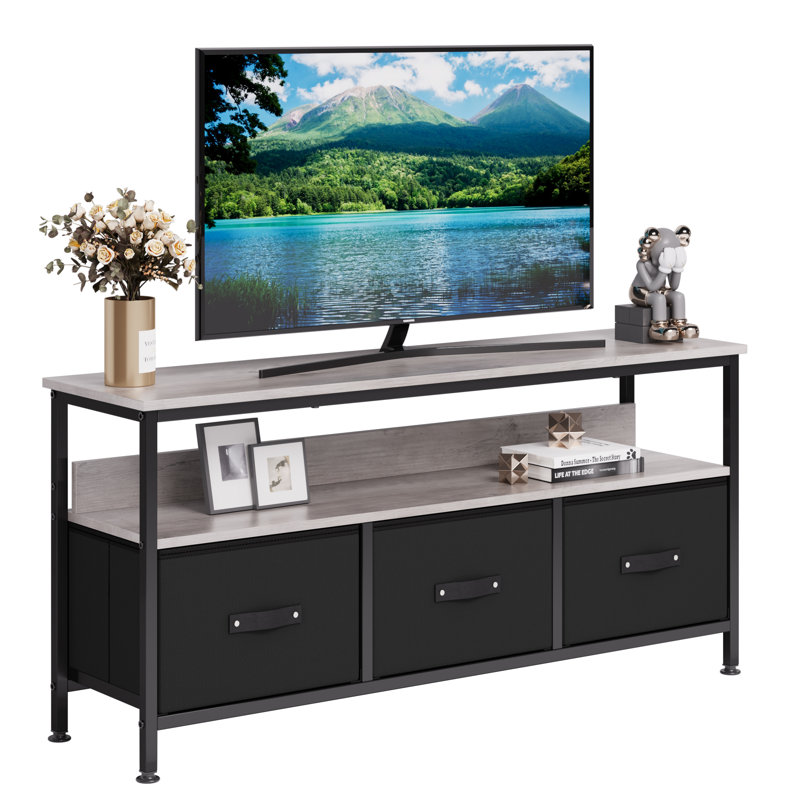 TV Stand for TVs up to 55", Gray board with black cloth