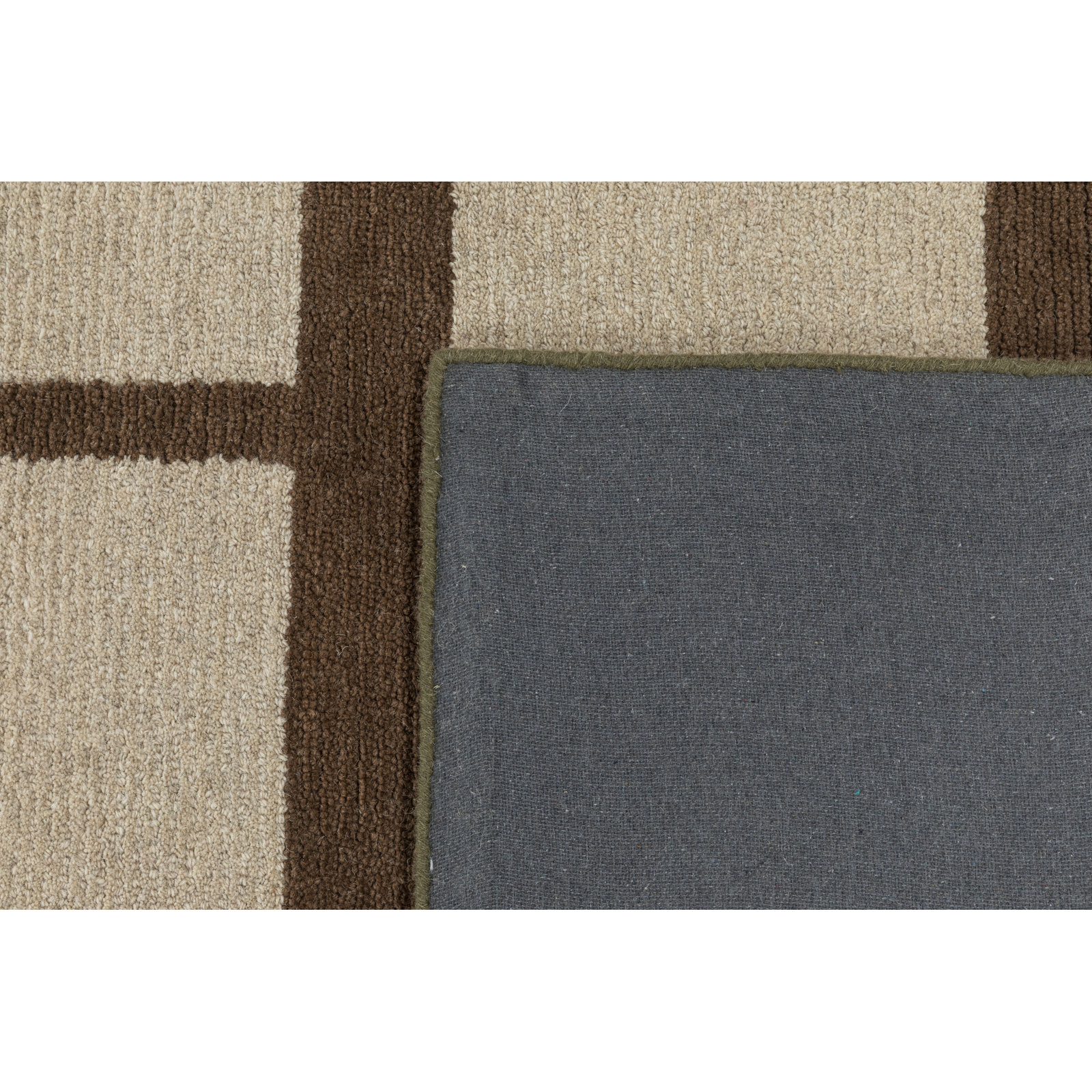 Hand-Tufted Geometric Wool Rug, 2'x3', Brown
