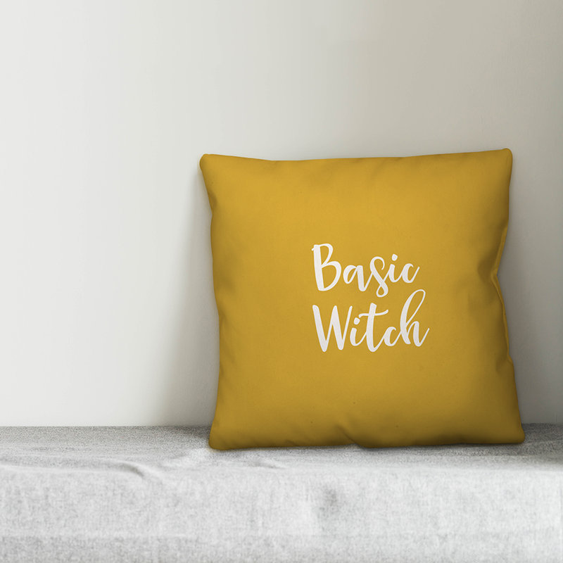 Reversible Throw Pillow, Mustard, Throw Pillow