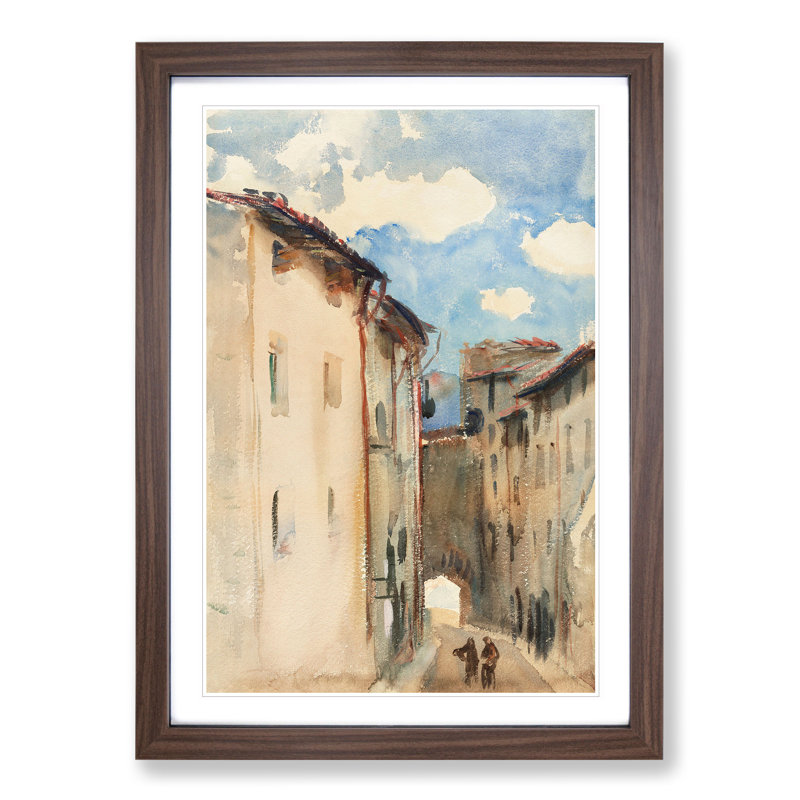 Camprodon by John Singer Sargent - Picture Frame Painting, 36cm H x 27cm W x 2cm D, Walnut Framed