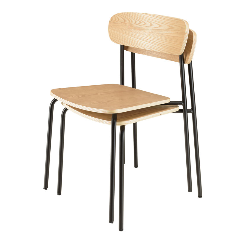 Cedric 45cm H Stacking Side Chair, Black