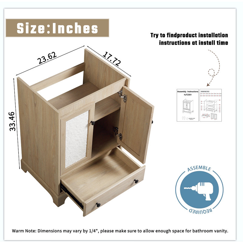 Ensemble de meuble-lavabo autoportant avec tiroir en céramique et 1 tiroir