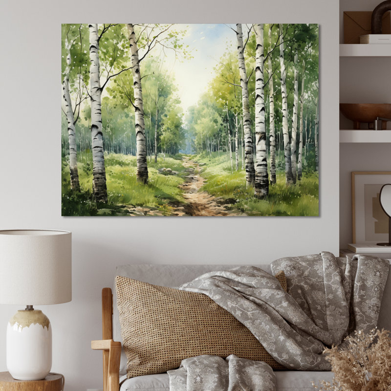 «Birch Woods Silent Woods I», reproduction sur toile encadrée, H 34 po x l 44 po x P 1,5 po, Toile tendue