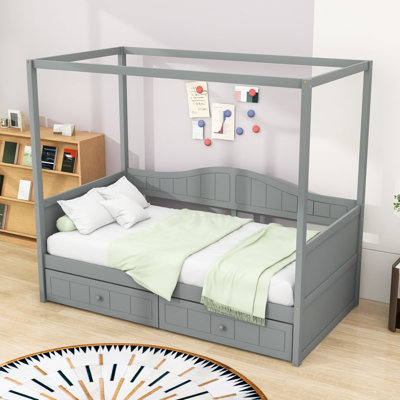 Twin Size Canopy Daybed with 2 Drawers