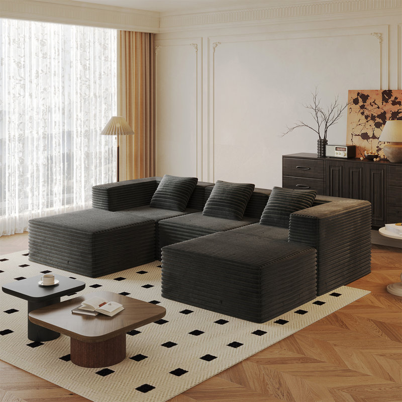 Canapé modulaire modulaire avec siège profond, mousse à mémoire de forme haute densité et installation sans outil pour un confort ultime.