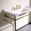 Lavabo mural en céramique avec pieds en acier inoxydable Corbin-827814087-827814086-812964497