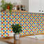 Carreau de mosaïque autocollant en vinyle à motif floral marocain vintage 15 x 15 cm