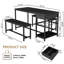 Ensemble de table de salle à manger Gigette pour 4 à 6 personnes, 54,7 po avec 2 bancs-1655124485
