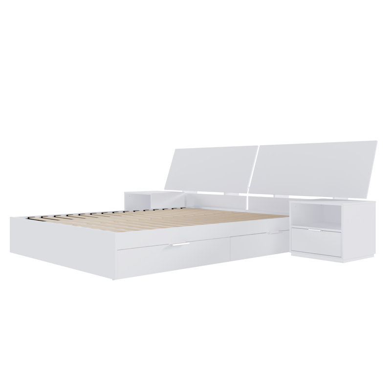 Ensemble de chambre avec grand lit 4 pièces Sanderlin, blanc