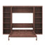 Lit escamotable double avec bibliothèque, armoire de lit pliable 2-en-1 avec bureau, lit mural en bois pliable