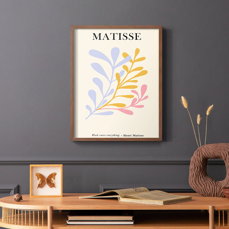 Matisse CDLXXXI Framed Print - Solid Wood, 10" H x 8" W, Brown Single Picture Framed
