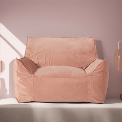 Grand fauteuil à billes et chaise longue en velours