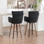 Swivel Upholstered Counter Stool with Solid Wood Frame-455983315