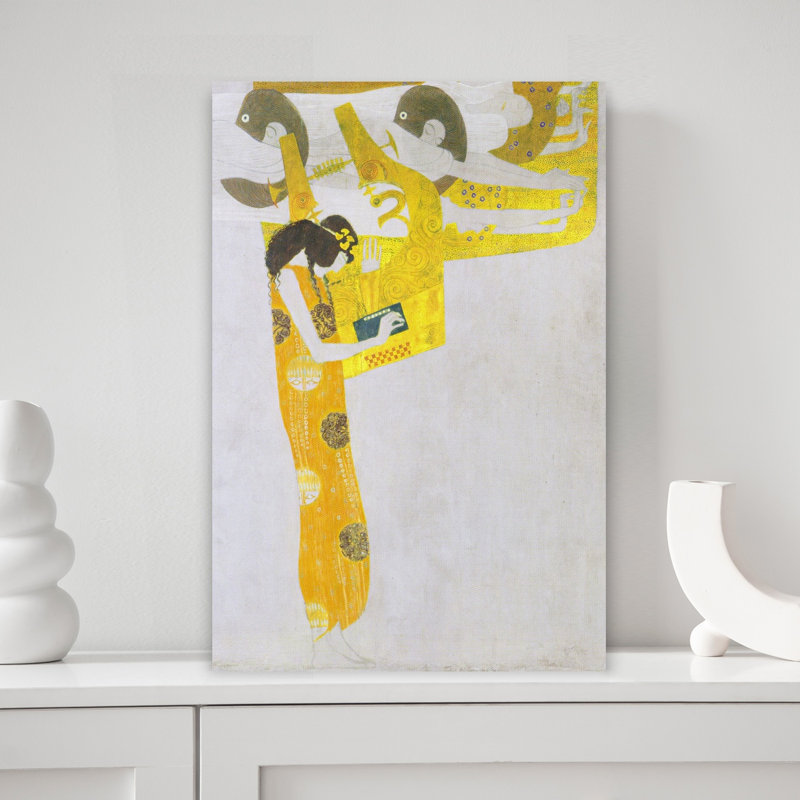 Poesie 1902 Classic Minimalist Wall Art Print by Gustav Klimt - Wrapped Canvas Print, 45.72cm H x 30.48cm W