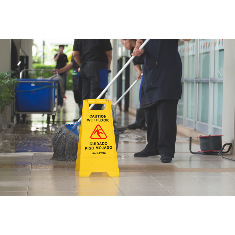 Bilingual Caution Wet Floor Sign