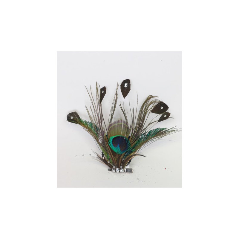 Peacock Ocelli Feather Clip-On Christmas Ornament -6"