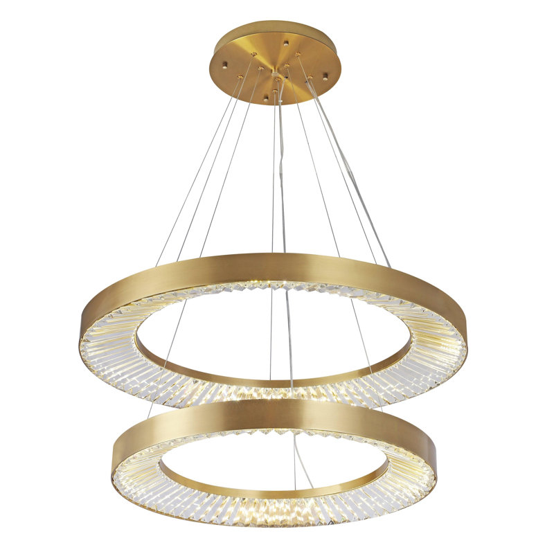 Lustre à 2 lumières Anneheide, Laiton, H 4 po x l 33,5 po x P 33,5 po