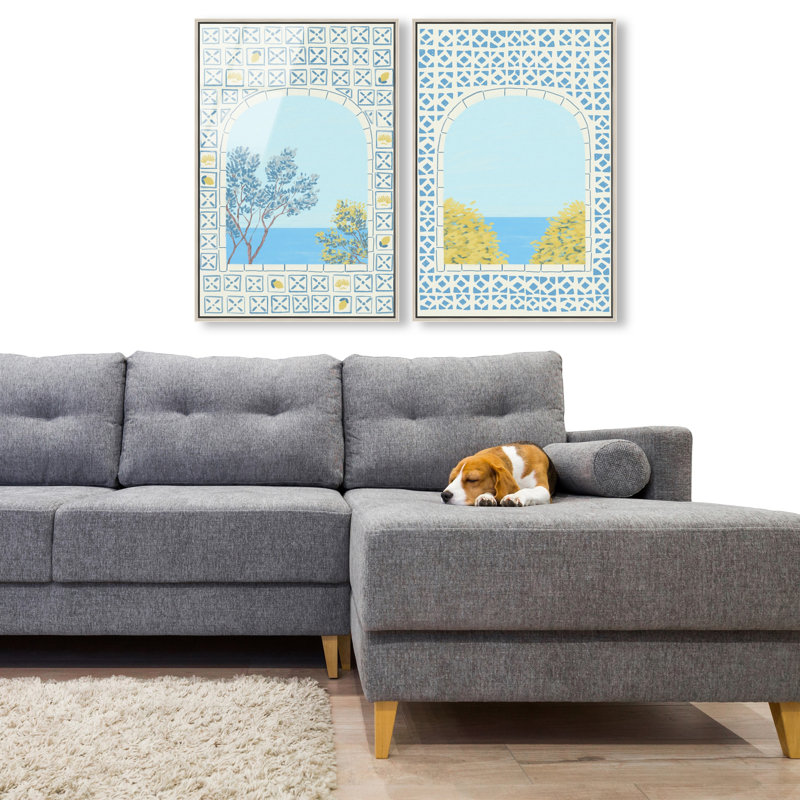 Mediterranean window set High-Gloss Frameless Acrylic Glass Wall Art Nautical & Beach Print by Oliver Gal, Ready to Hang, 10 x 15