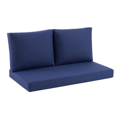 Ensemble de coussins de causeuse d'extérieur, coussins de 46 po x 26 po pour meubles d'extérieur, coussins de patio imperméables et résistants à la décoloration, bleu marine