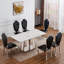 Table de salle à manger élégante en faux marbre, design moderne en acier inoxydable pour la cuisine et la salle à manger