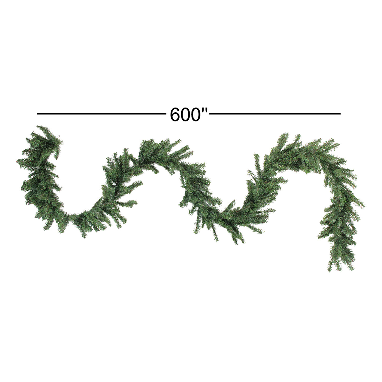 Northlight Seasonal 600" Pine Christmas Garland, 10'' H x 600" L x 10'' D, Green