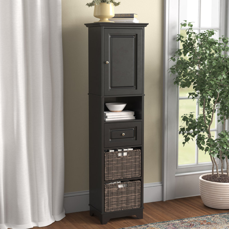 Garde-manger Higby avec 1 tiroir, 1 armoire et 2 tablettes ouvertes, H 70,5 po x l 18 po x P 12,85 po