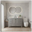 Meuble-lavabo autoportant 48 po avec comptoir 48 po, armoire de rangement en bois massif gris