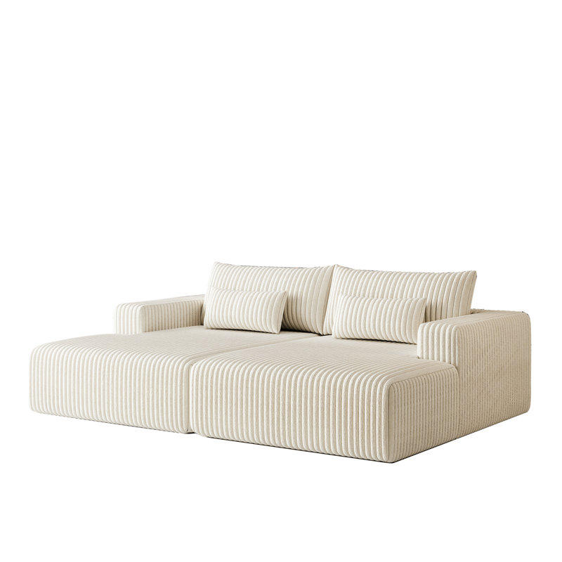 Méridienne surdimensionnée de 102 po, Beige, H 36 po x l 102 po x P 75 po