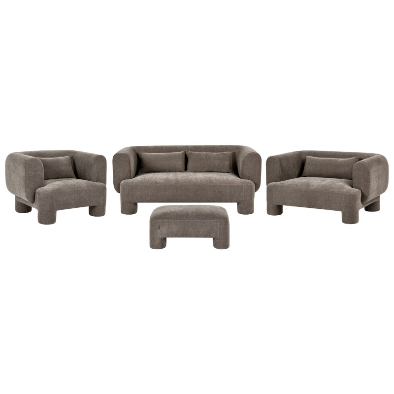 Taquil 4 - Piece Living Room Set, Brown, Brown