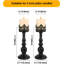 Ensemble de 2 porte-bougies pour chandelles à pilier gothique noir mat haut rétro de 2 grands centres de table décoratifs