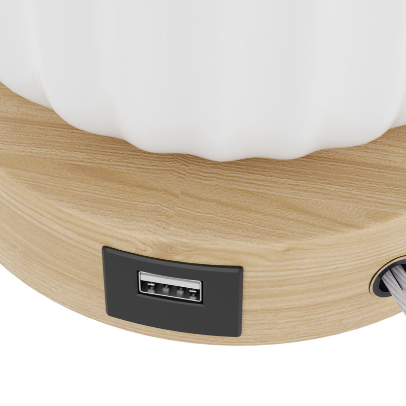 Lampe de table moderne en céramique 28 "avec port de charge USB et éclairage à intensité variable à 3 voies Brigitzer